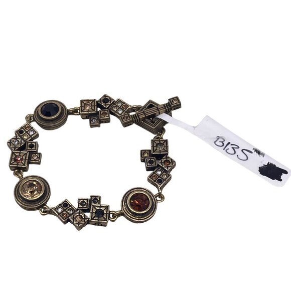 Patricia Locke Multi-Stone Gold Toned Bracelet B135 7" HTF RARE - Picture 8 of 8